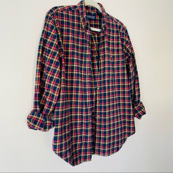 Lands’End custom plaid button down fleece shirt - Picture 6 of 7
